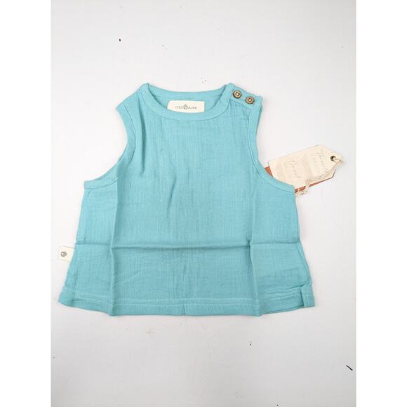 Coco Village Laguna Blue Muslin Tank Top - 9 Months - Picture 2 of 4